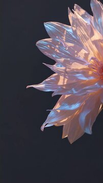 Close-up of a pink flower against a dark background, captured from a side angle. The soft lighting creates a serene, cinematic video effect. Live mobile wallpaper.