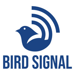 bird signal flat minimalist logo design