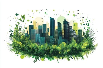 Green City Sustainable Urban Landscape Eco Friendly Metropolis
