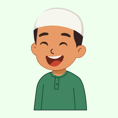 Laughing Muslim Boy – Happy Islamic Kid with Joyful Expression