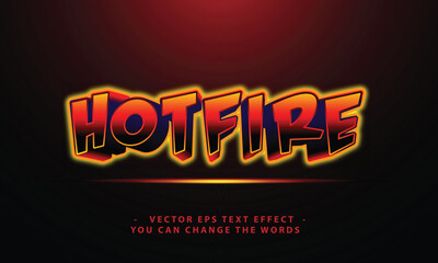 hot fire text effect illustration