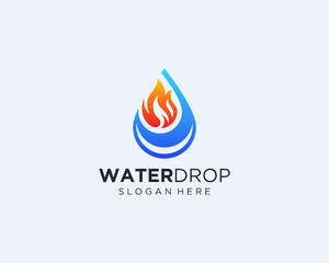 Water drop fire logo