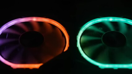 Colorful computer fan with illuminated ring - Powered by Adobe