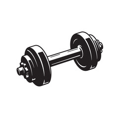 Naklejka premium Black and white silhouette dumbbell for fitness and workout concept vector illustration.