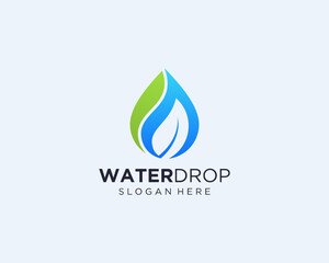 Leaf water drop logo