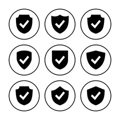 Shield check mark  icon vector. Protection approve sign. Safe icon vector