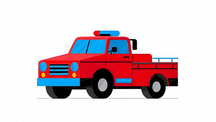 Fototapeta premium Fire truck with white background