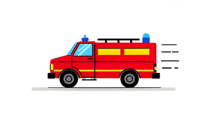 Fire truck with white background