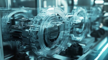 Futuristic Mechanical Components in Transparent Housing Design