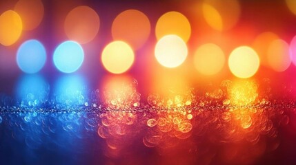 Abstract Colorful Bokeh Lights Background Night Cityscape