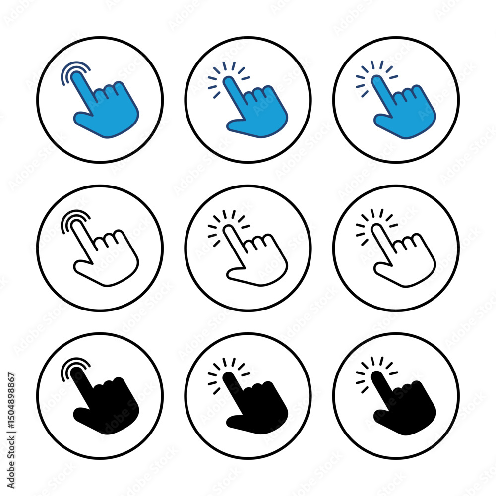 Poster hand cursor icon. cursor icon vector. hand cursor icon click