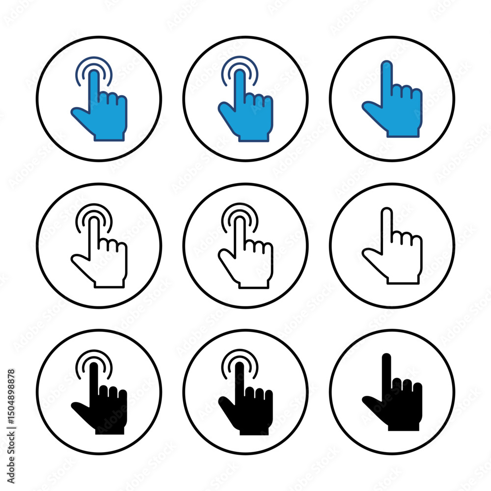 Aufkleber hand click icon vector. pointer icon vector. hand cursor icon vector