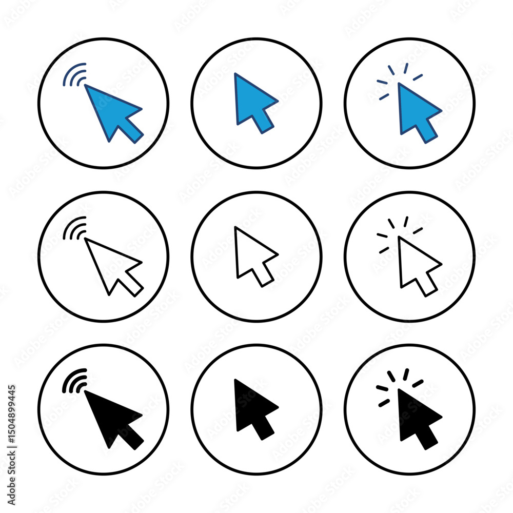 Poster click icon vector. pointer arrow icon. cursor icon vector