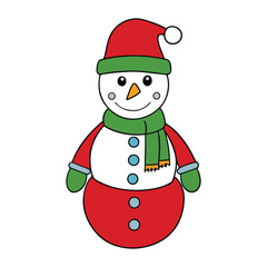 A jolly snowman, twinkling with lights and joy, spreads warmth and cheer, living the Christmas spirit with gifts, carols, and festive delight all around.
