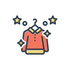 Color illustration icon for dry cleaning