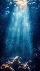 Underwater Sunbeams Ocean Deep Sea Sunlight Rays