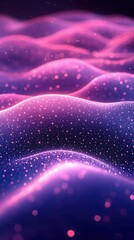 Abstract Purple Pink Glittering Waves Background
