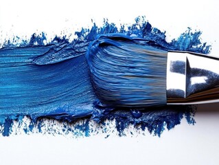Blue paintbrush stroke art texture background design