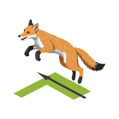Obraz premium Coyote jump Adobe Illustrator Artworkisometric vector illustration with clean geometry and modern design