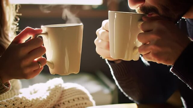 Toasting with Coffee Mugs