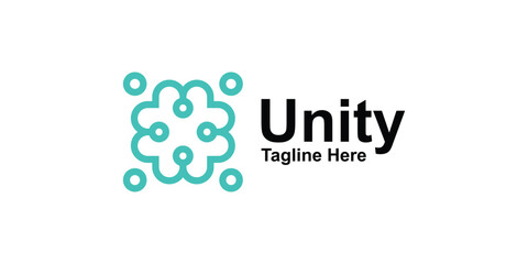 logo design unity and love,partner,care,design creative and elegant.