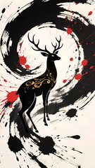 Abstract Deer Design 001