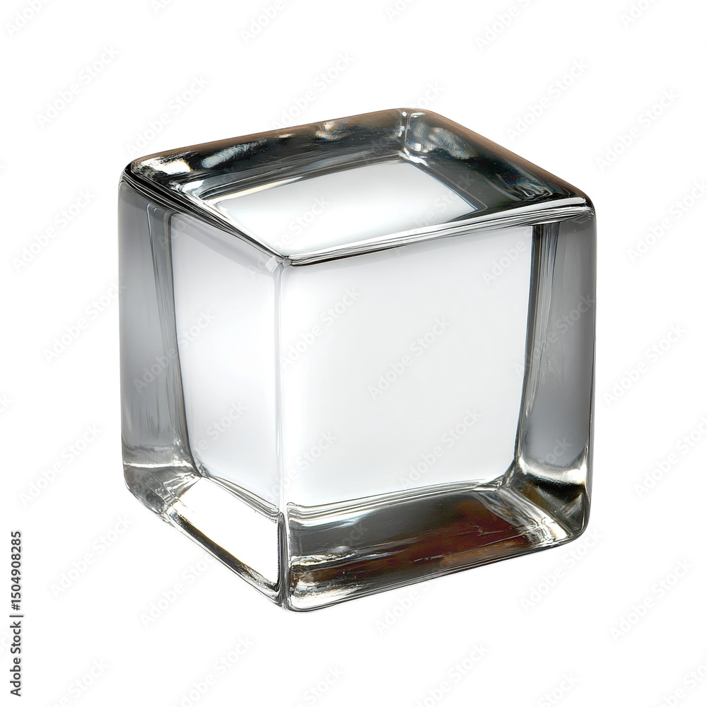 Poster elegant glass cube subtly reflecting light a symbol of modern simplicity on transparent background