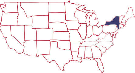 New York Map vector, united states of america map.