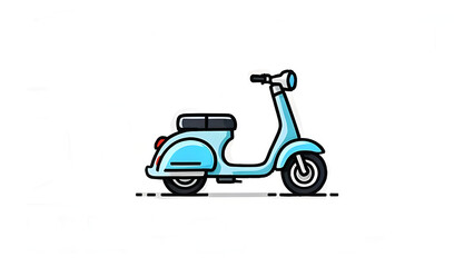 Obraz premium blue scooter isolated on white background