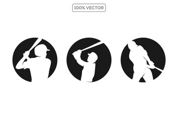 baseball sihouettes vector logo