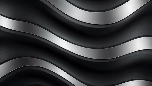 Abstract dark background with silver, luminous, wavy and horizontal bands adding depth and texture.