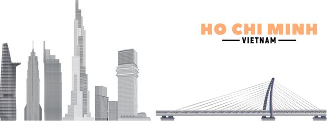 Ho Chi Minh Vietnam .Business travel and tourism concept with modern buildings