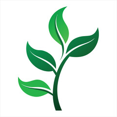 graphic stylized plant green leaves vector icon