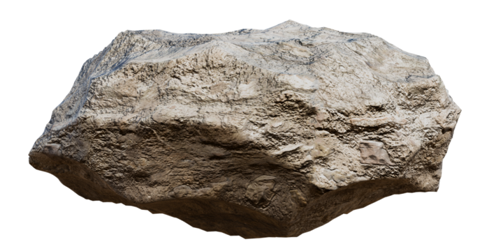 3D illustration of a render of isolated rocks or cut out from the background