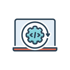 Color illustration icon for development