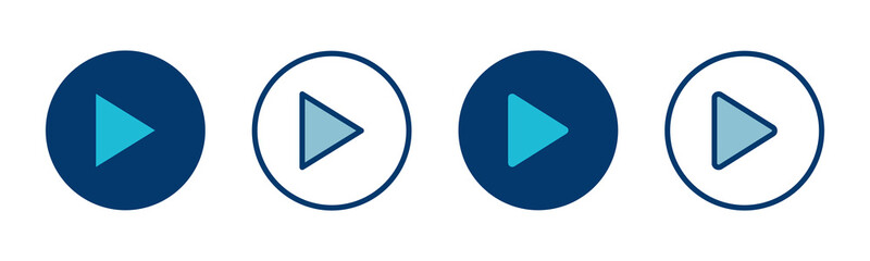 play Icon vector isolated on white background. Play button vector icon. Video icon vector