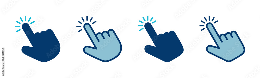 Poster hand cursor icon vector isolated on white background. hand click icon. finger pointer vector