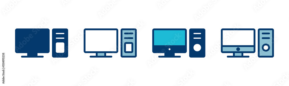 Poster computer icon vector isolated on white background. pc icon vector. computer monitor icon. flat pc sy