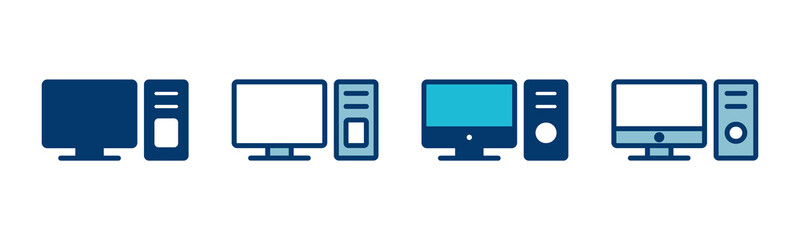 Computer icon vector isolated on white background. PC Icon vector. Computer monitor icon. Flat PC symbol