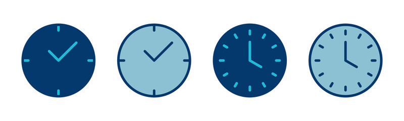 Clock icon vector isolated on white background. Time icon vector. Clock vector icon