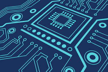 Blue futuristic tech background with digital circuit board pattern and glowing lines. Centered text area makes this perfect for banners or website landing pages.

