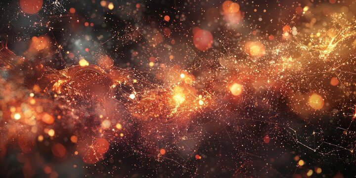 A futuristic interface where glowing data particles connect in an abstract, ever-changing web