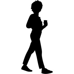 People Walking Silhouette. Silhouettes of moving people (crowd), isolated. Silhouettes of walking people.