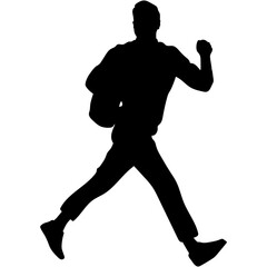 People Walking Silhouette. Silhouettes of moving people (crowd), isolated. Silhouettes of walking people.