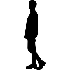 People Walking Silhouette. Silhouettes of moving people (crowd), isolated. Silhouettes of walking people.