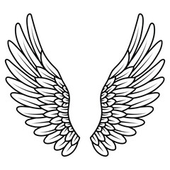 Eagle with wings vector illustration on white background.