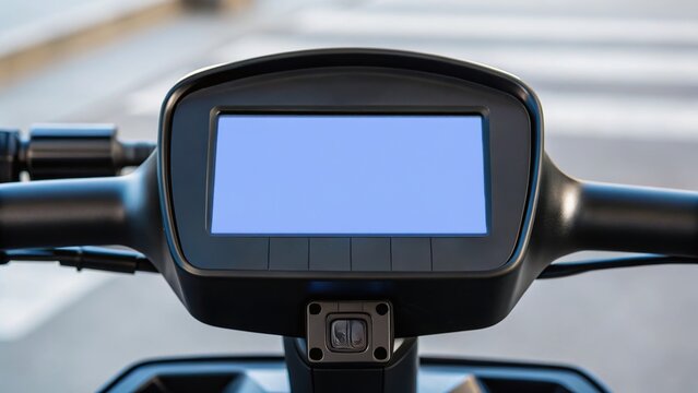 Sleek scooter dashboard featuring a digital display, designed for urban commuting and modern transportation.