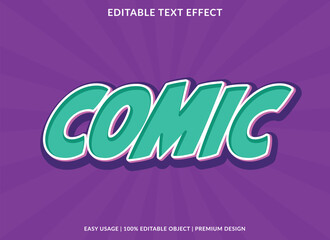 comic text effect template design with 3d style use for business brand and logo