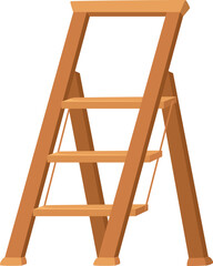 Wooden Folding Ladder Illustration