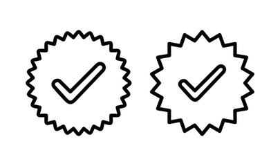 Approved icon logo design. Certified Medal Icon